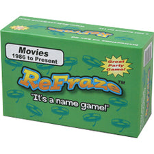 Talicor Refraze Junior Edition Party Card Game box with green background and movie-themed graphics