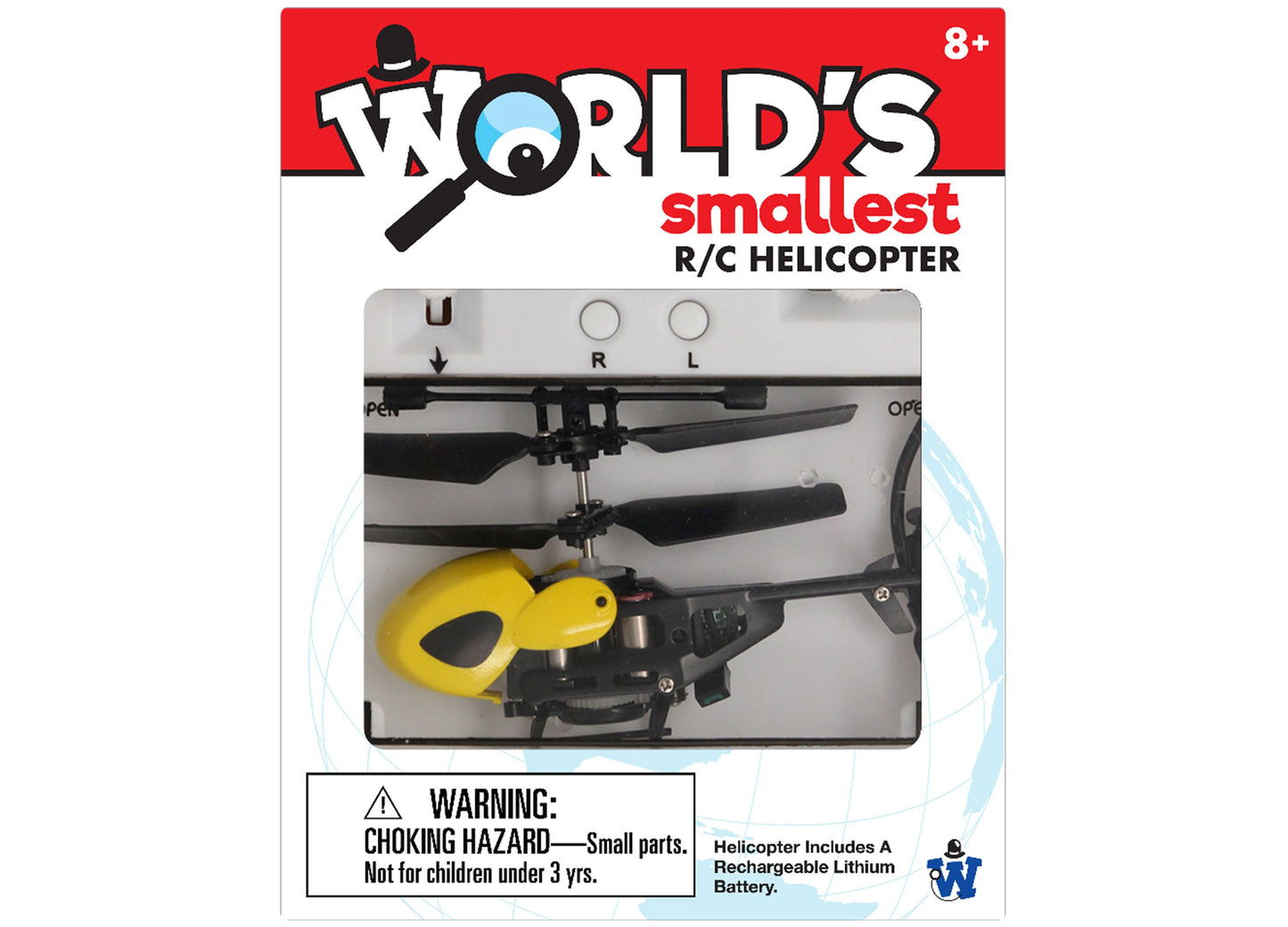 World's Smallest R/C Helicopter yellow remote control toy with black rotor blades