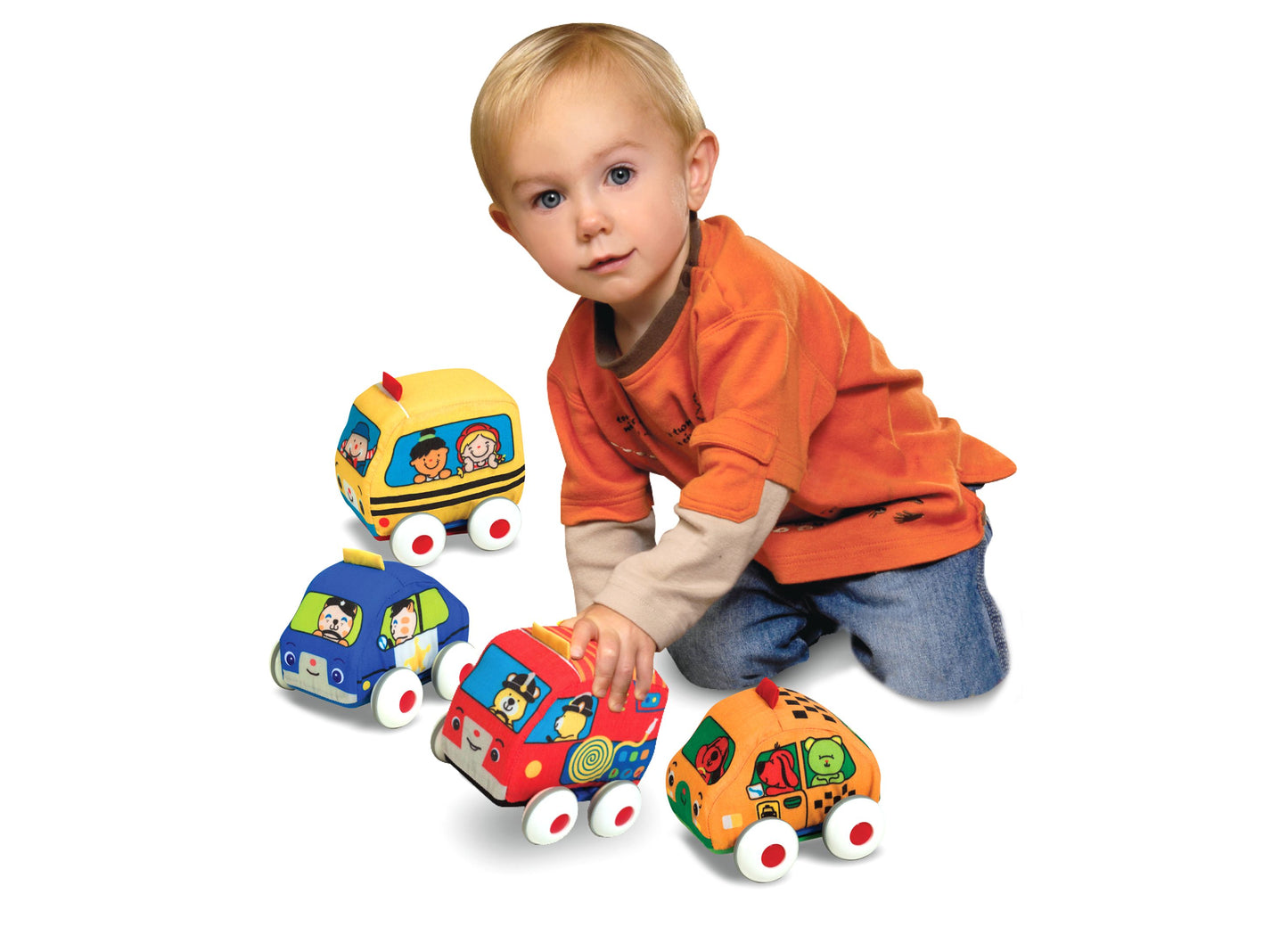Melissa & Doug Soft Pull-Back Vehicle Playset with 4 Colorful Cars