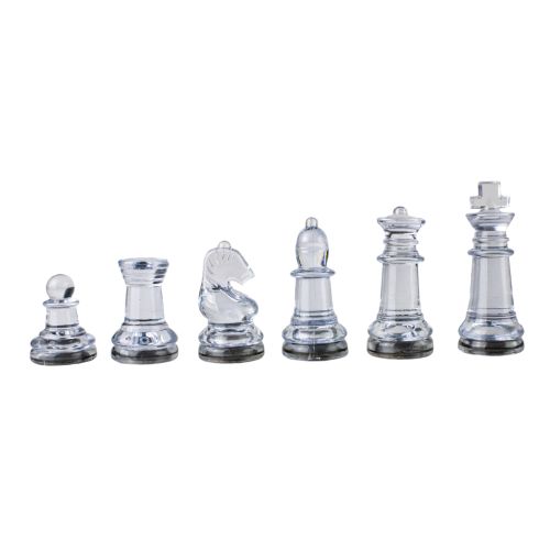 Plastic Chess Set with Glass Chessboard