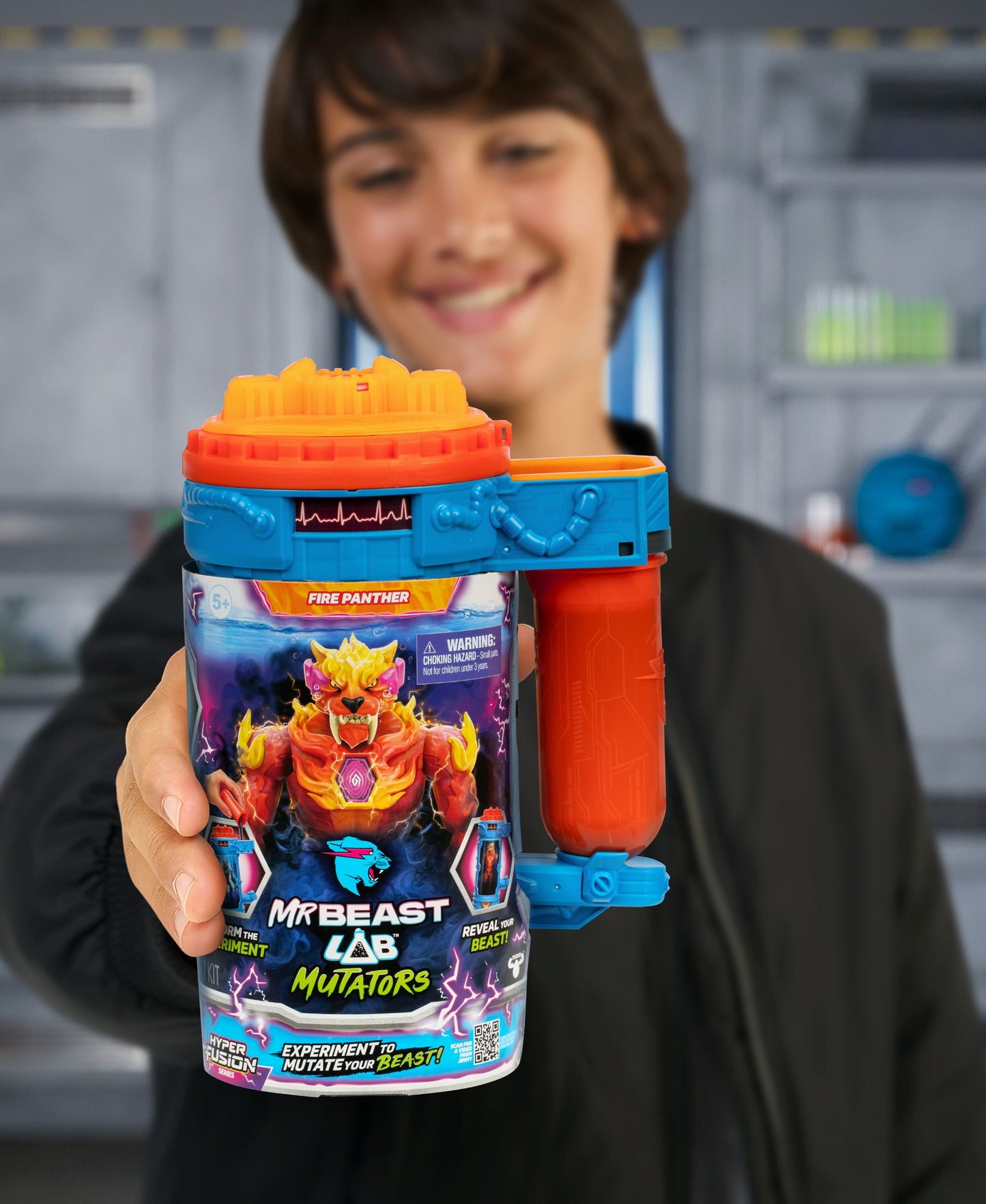 Mr Beast Lab Mutators Hyper Fusion Flame Panther Figure