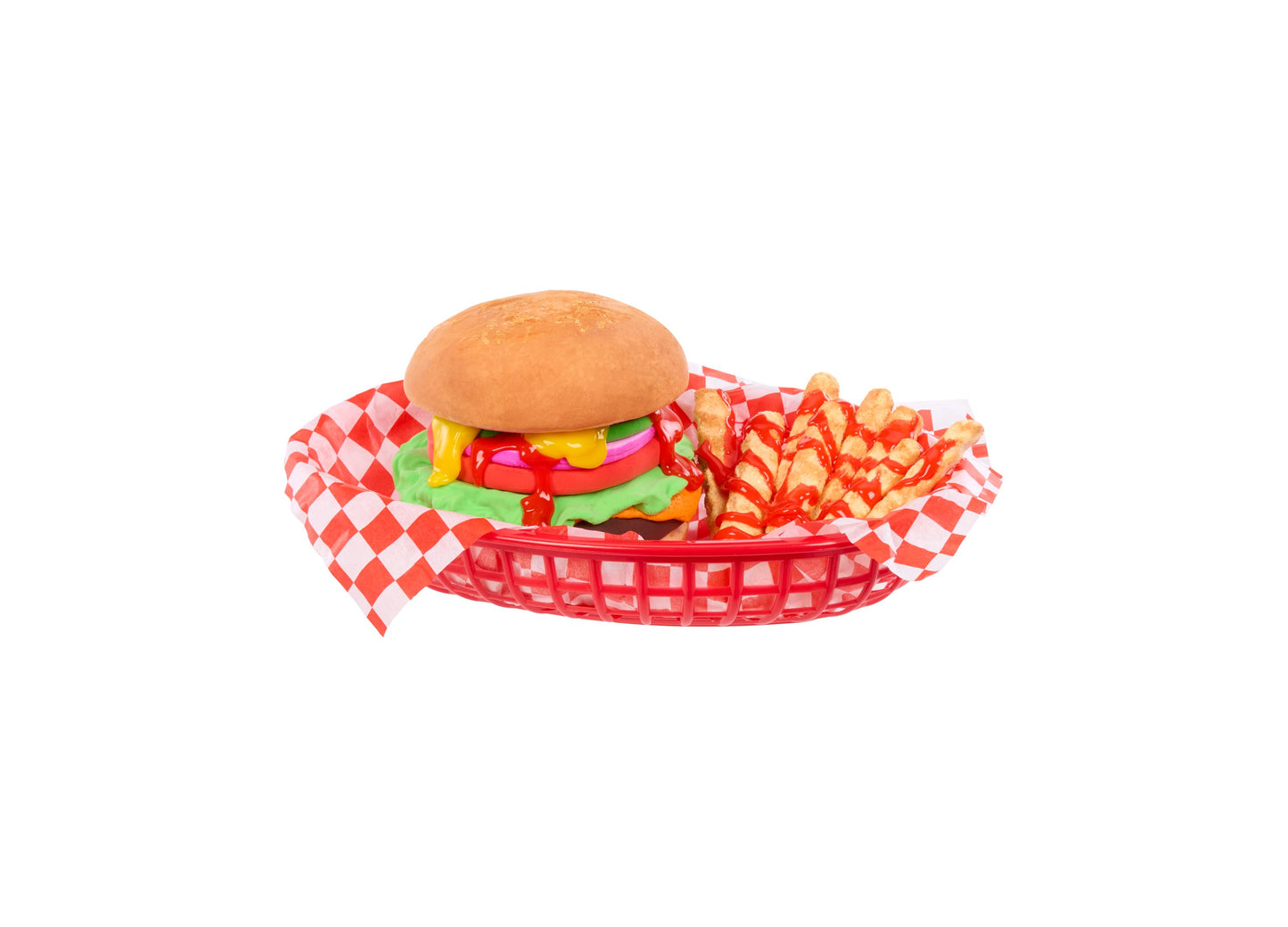 Slime Life Cheeseburger DIY Slime Kit with colorful burger and fries in red basket