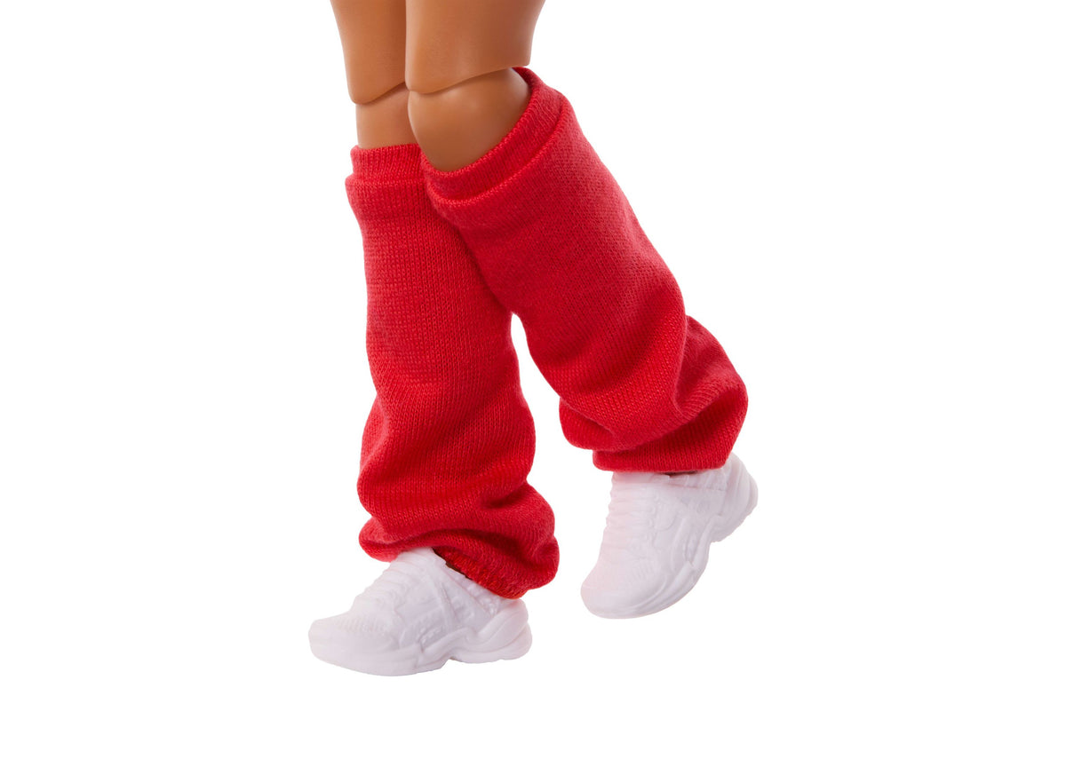 Barbie Dream Besties Weekend Getaway Teresa doll wearing red leg warmers and white shoes
