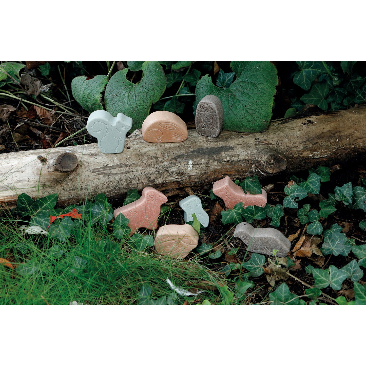 Yellow Door Little Lands Woodland – Assorted Stone Animal Figures, Set of 8