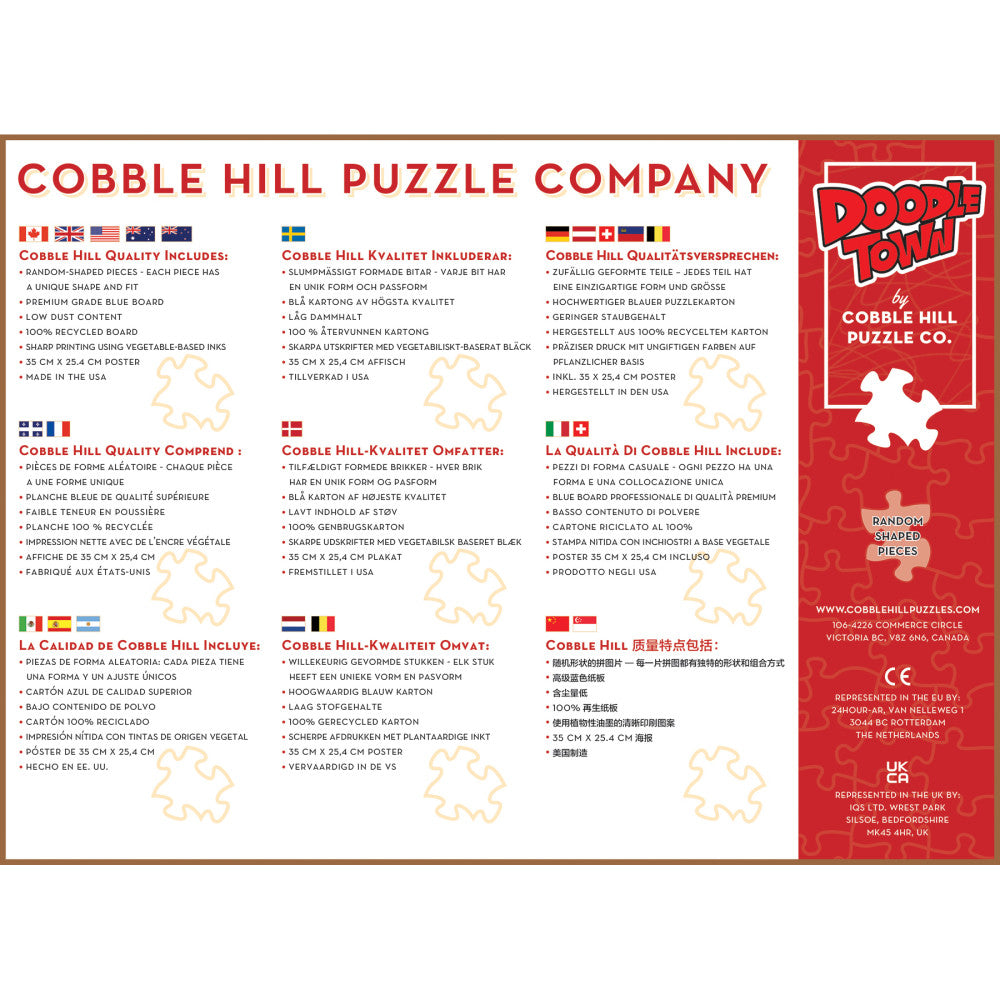 Cobble Hill DoodleTown: Thanksgiving Togetherness - 1000 Piece Puzzle - Reference Poster Included, High Quality Jigsaw
