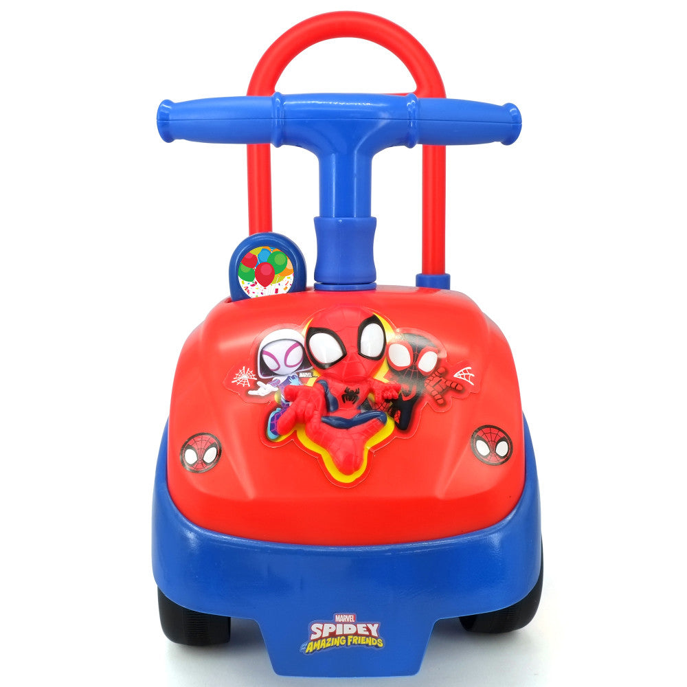 Spidey Adventure Foot-to-Floor Ride-On red and blue toy car with handle
