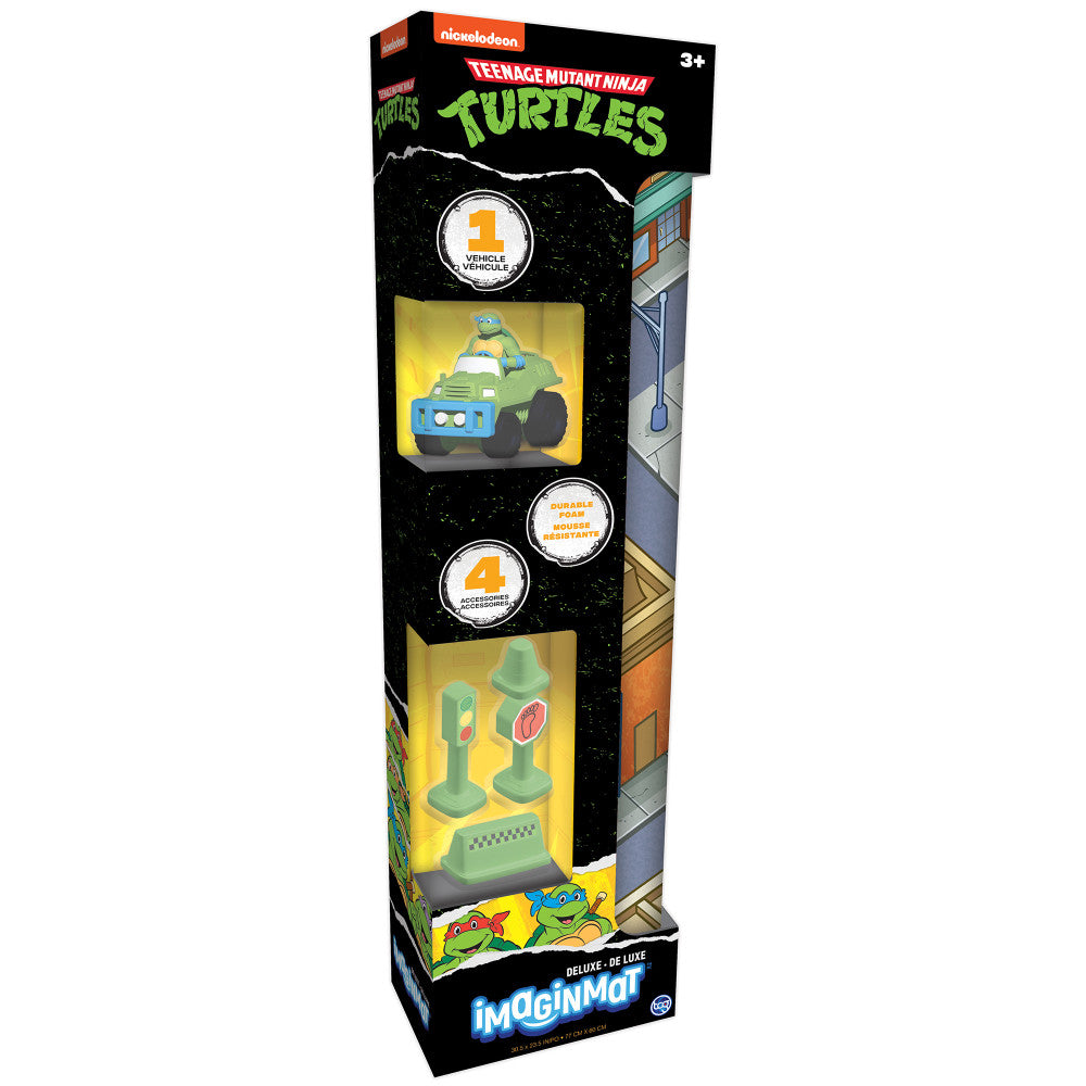 Imaginmat: Deluxe - TMNT - Floor Playmat & Toy Car, 30.5 x 20.5"