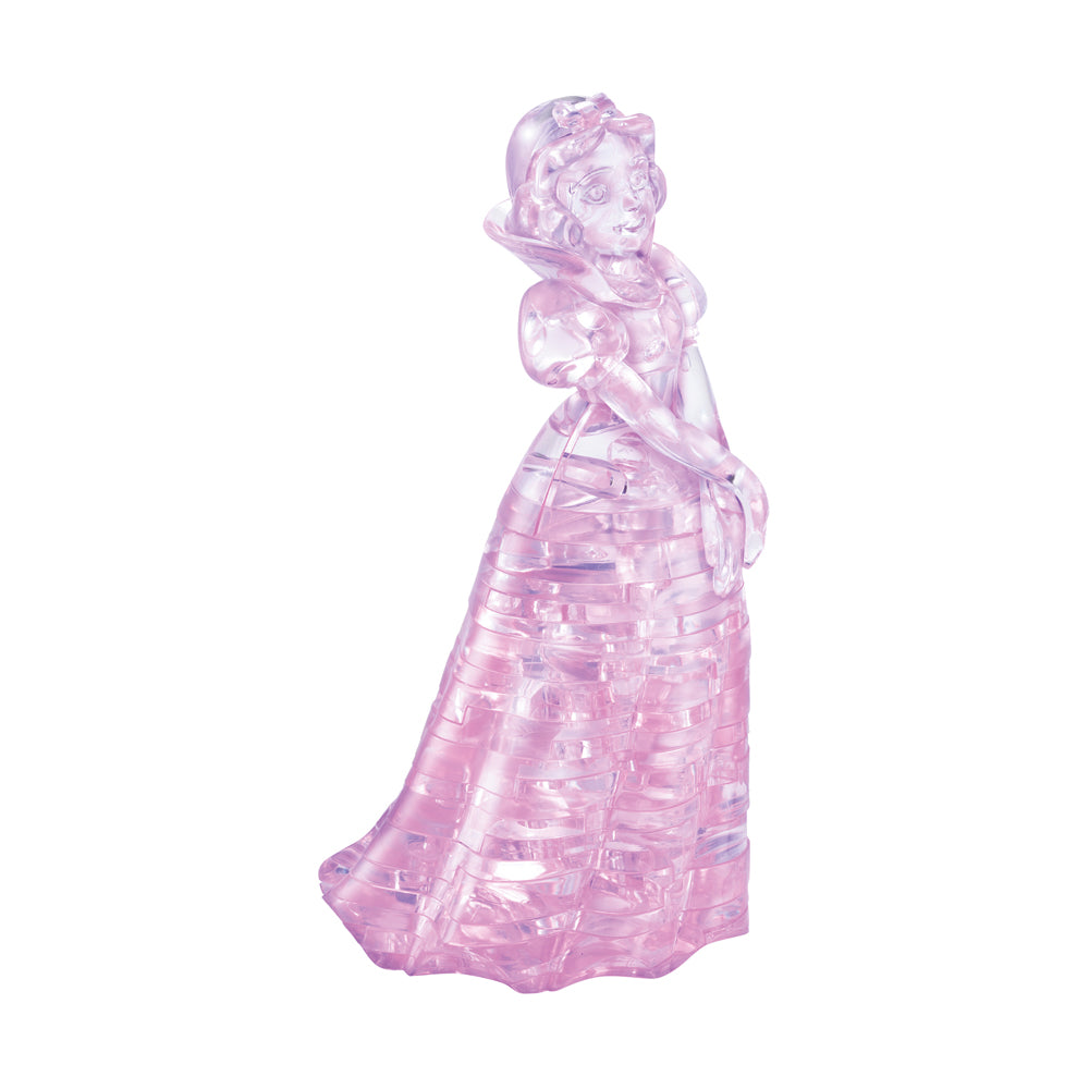 Pink translucent 3D crystal puzzle of Snow White in ball gown, 40 pieces