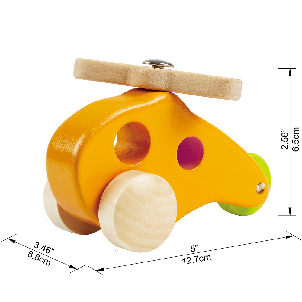 Hape: Little Copter - Yellow - Wooden Toy Vehicle Helicopter, Ages 10mo+