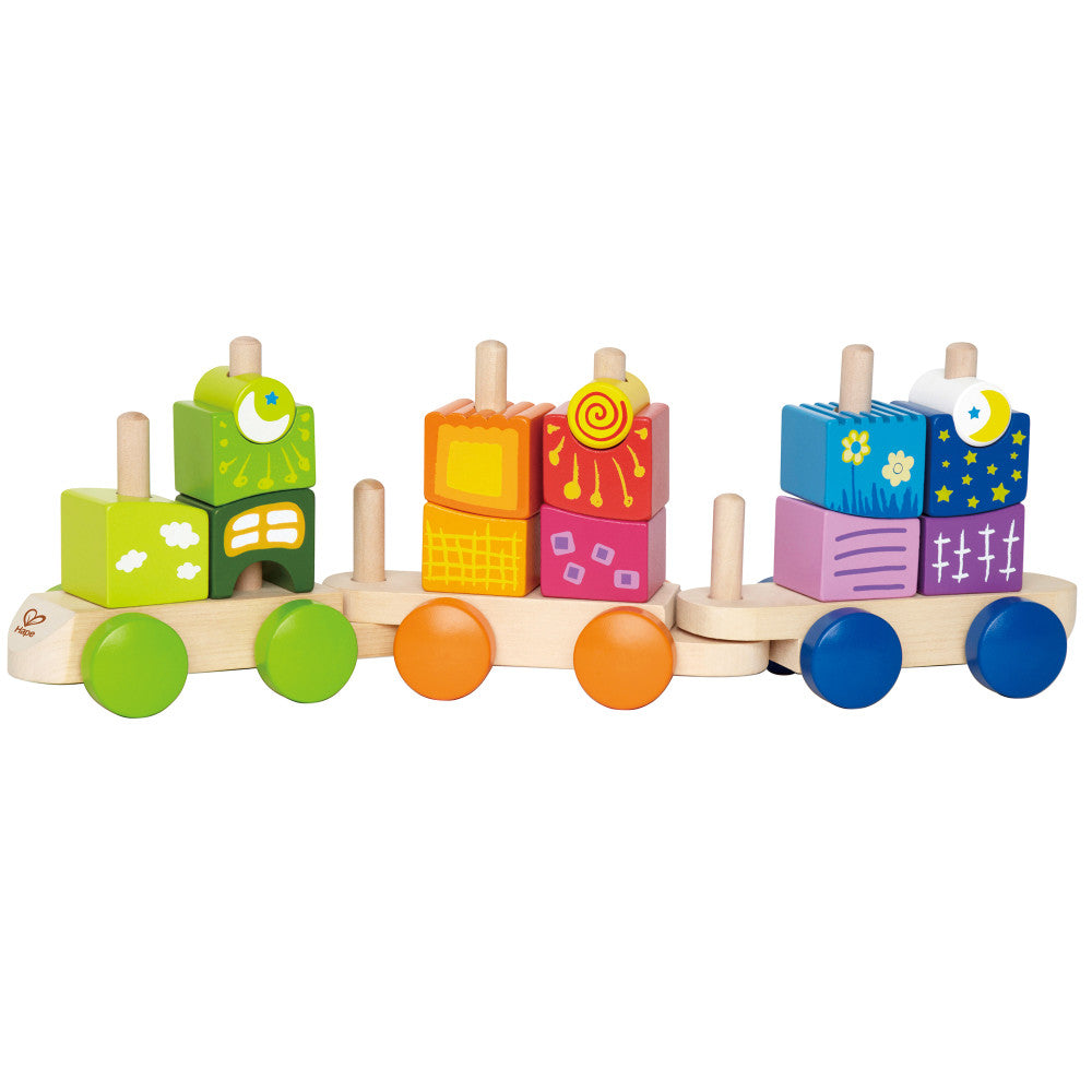 Hape: Fantasia Blocks Train - Wooden Sorting & Stacking Toy