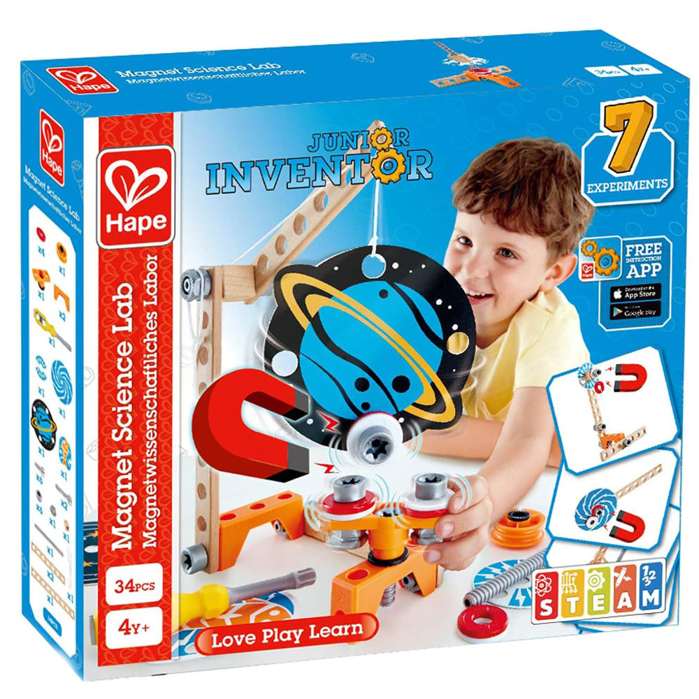 Hape: Junior Inventor: Magnet Science Lab - 34pcs
