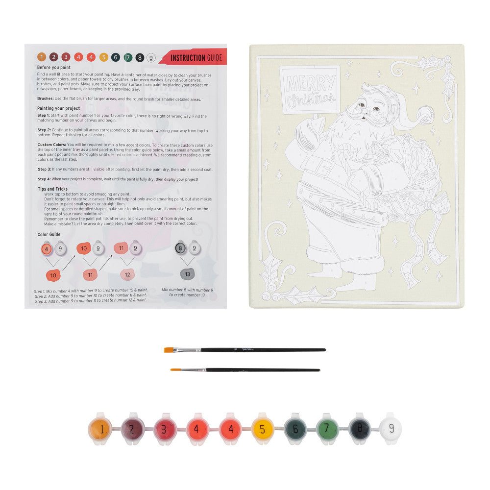 Brea Reese: Acrylic Paint-By-Number Kit - Santa