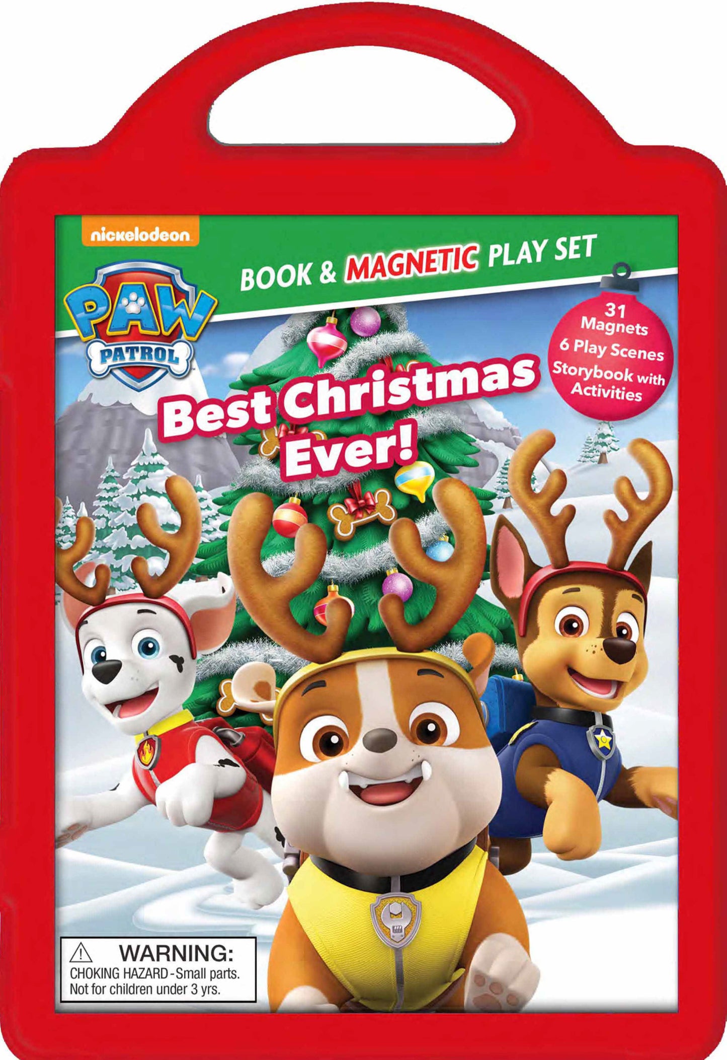 PAW Patrol Best Christmas Ever Book & Magnetic Play Set with 31 magnets and 6 play scenes
