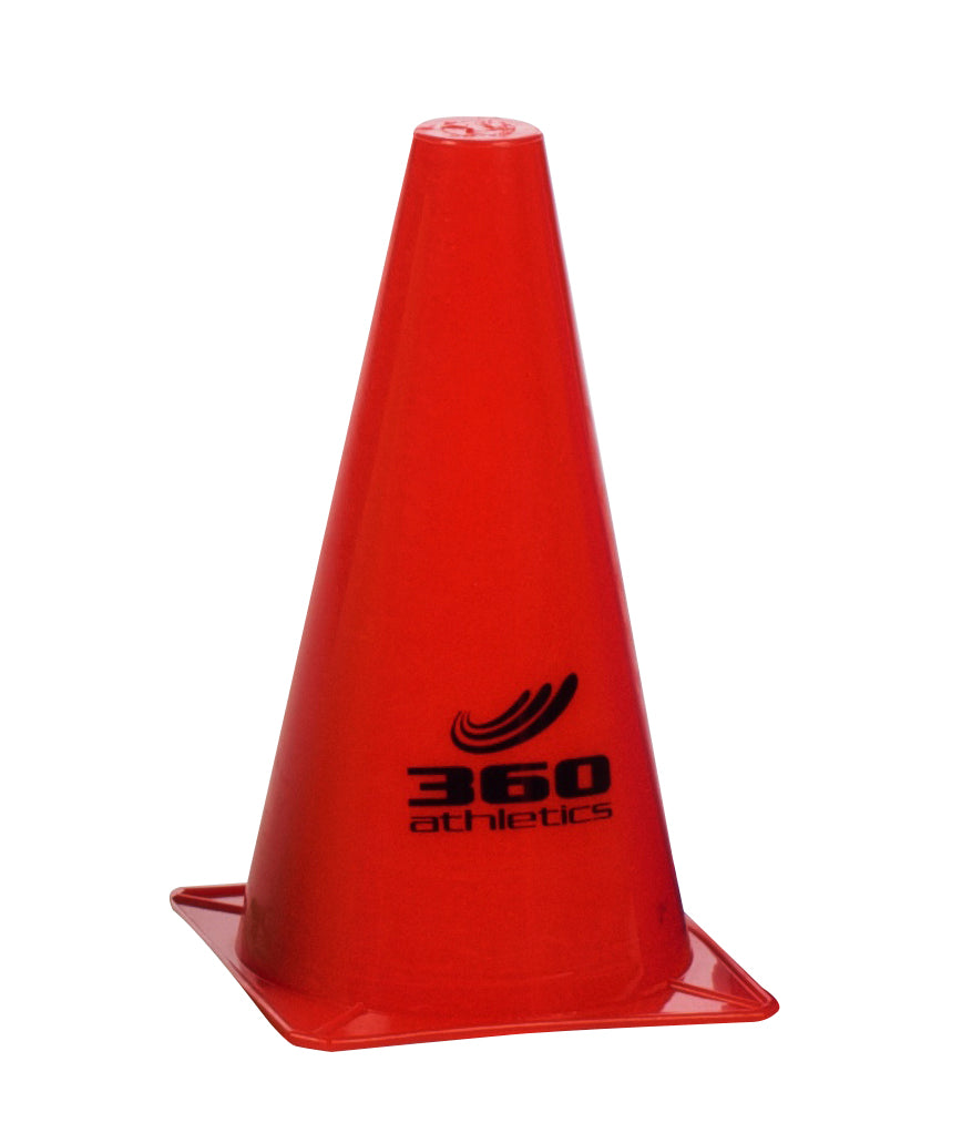 Red 360 Athletics Dynamic 9" training pylon cone on plain background