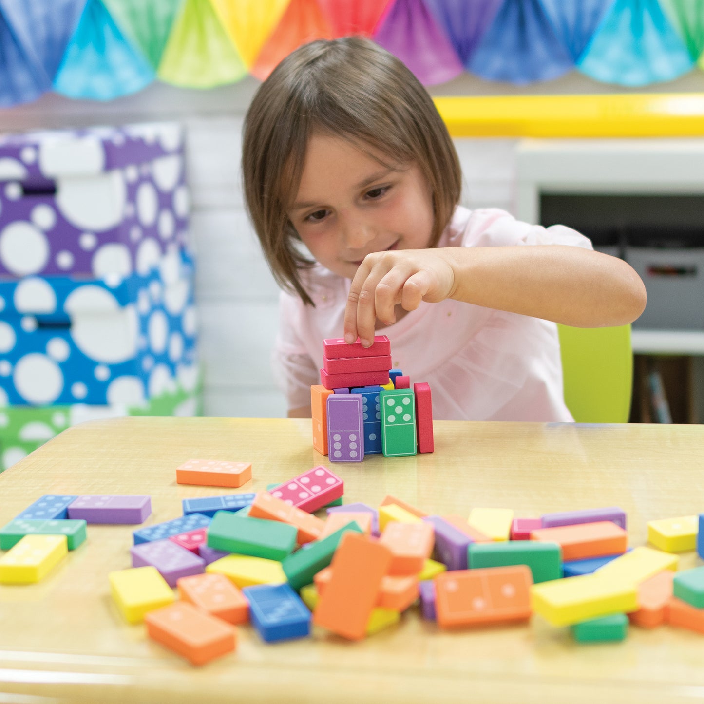WonderFoam Colorful Dominoes Set - Assorted Colors - 168 Pieces