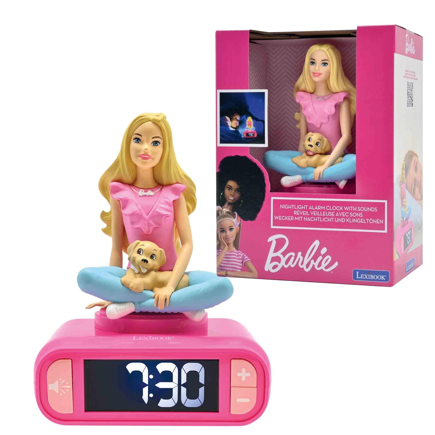 LEXiBOOK Barbie Digital Alarm Clock - Pink