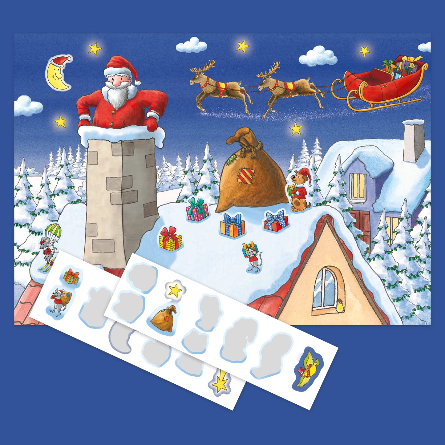 Sticker Book Advent Calendar Santa 24 Door Display with reusable stickers