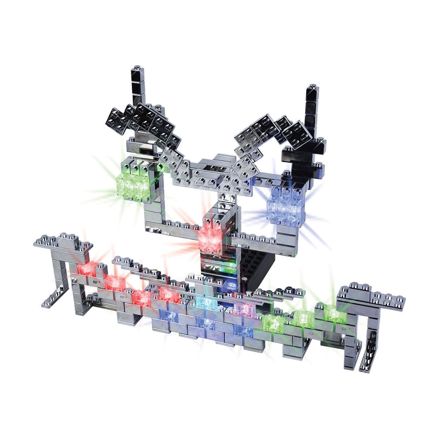 E-blox Power Blox Pro Set - 222 Piece Interactive Light-Up Building Blocks