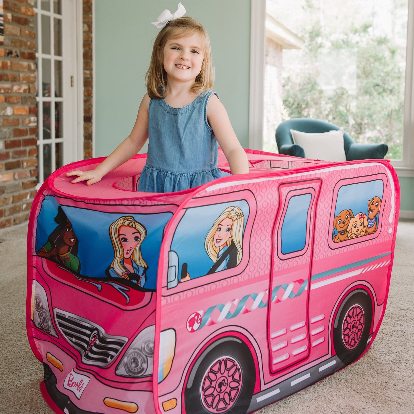 Sunny Days Entertainment Barbie Camper Play Tent – Imaginative Playhouse for Kids