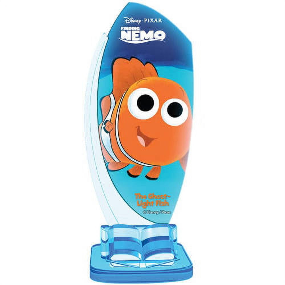 Disney Pixar Finding Nemo Interactive Storytime Theater featuring orange Nemo character with large eyes on blue base with open book design