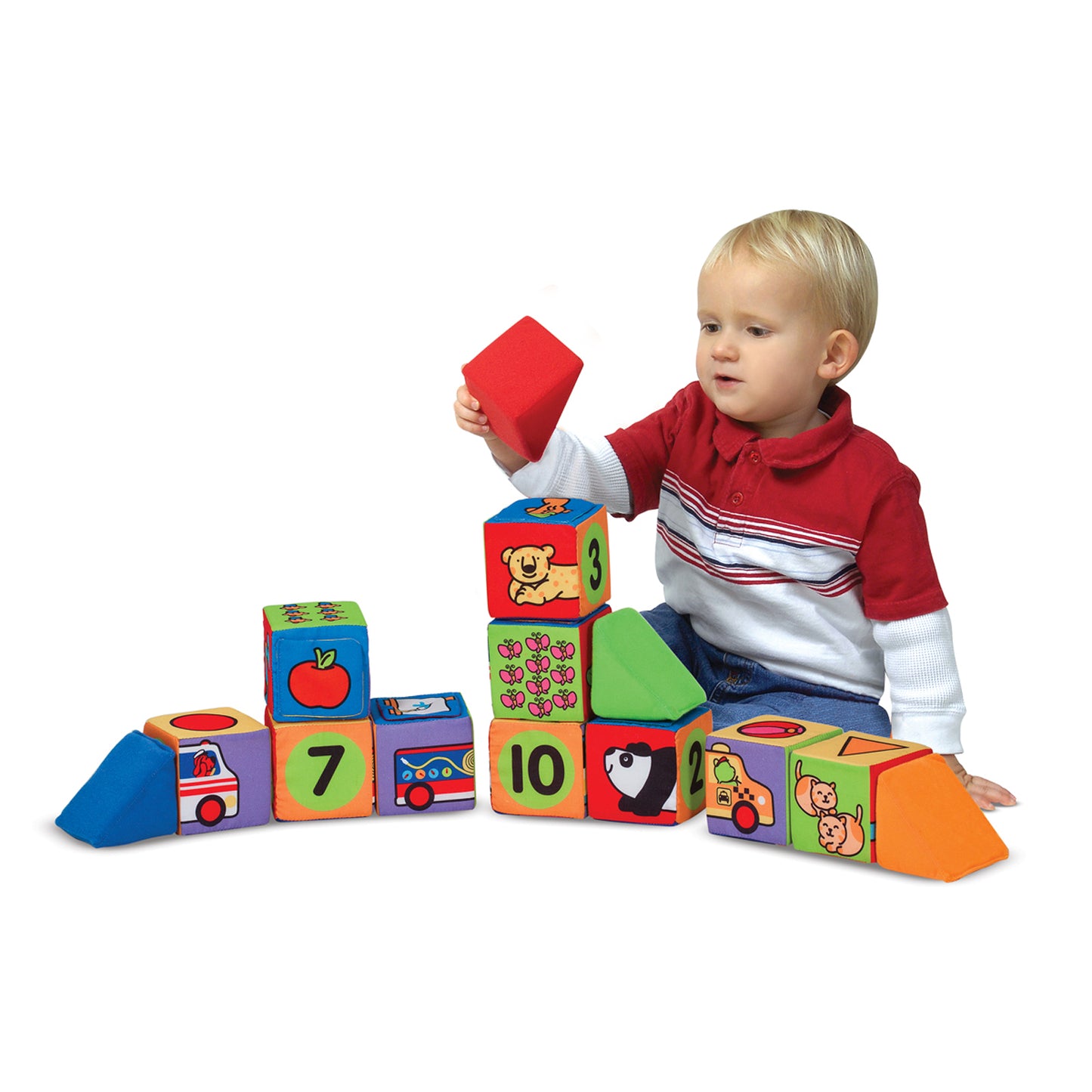 Melissa & Doug Match & Build Soft Blocks – 14-Piece Set