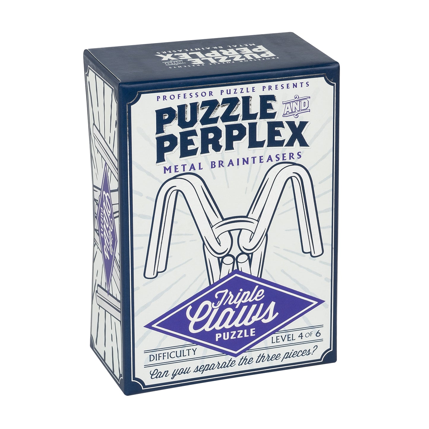 Professor Puzzle Triple Claws metal brain teaser puzzle, level 4 of 6 difficulty