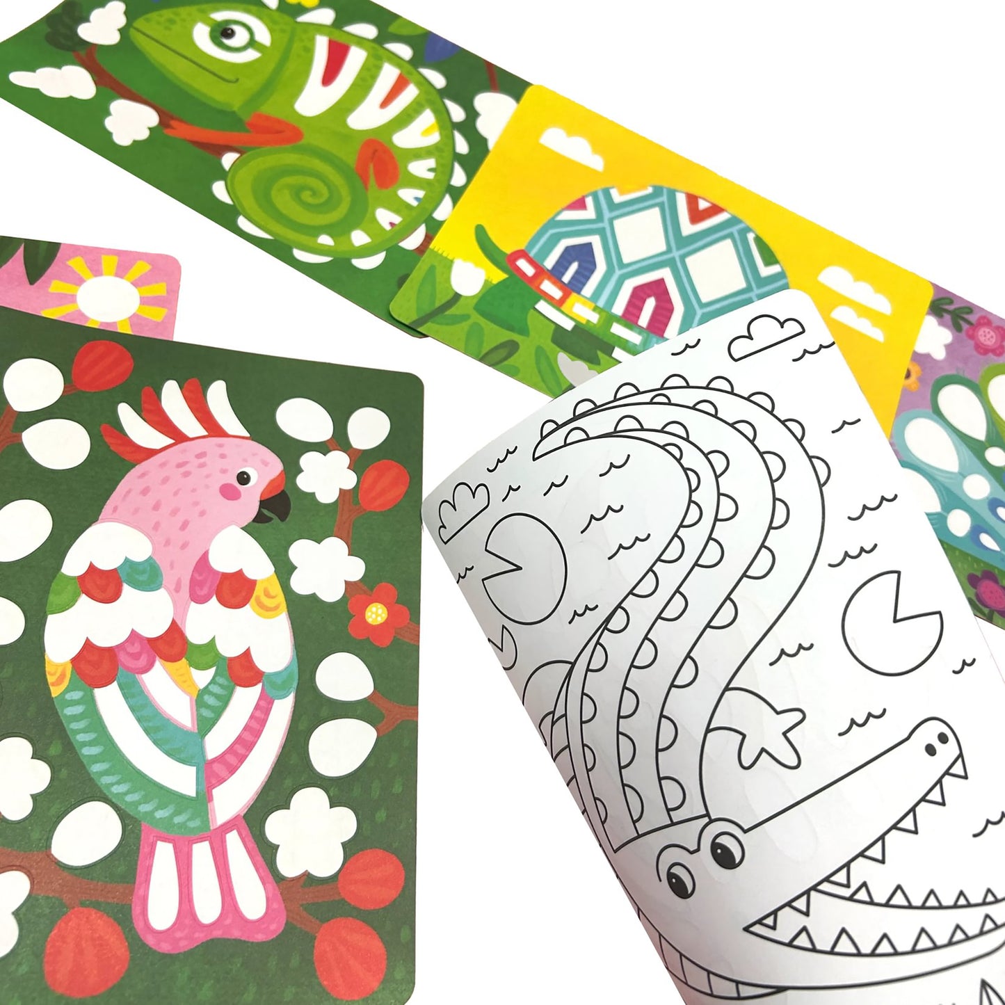 OOLY Awesome Animals Foil Art & Coloring Set - 12 Double-Sided Pages
