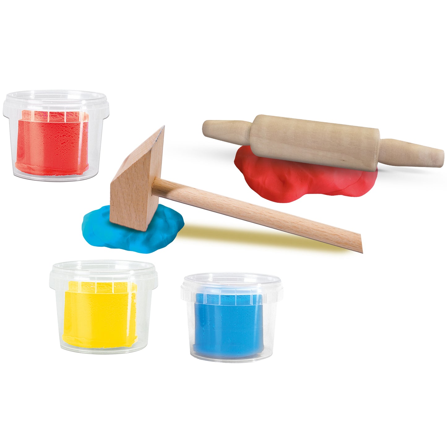 SES Creative My First Dough Set - Red/Blue/Yellow with Wooden Tools