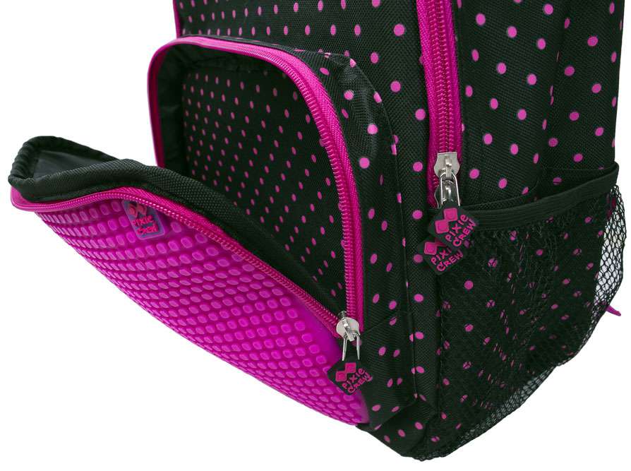 Pixie Crew Creative Backpack - Black/Fuchsia with Silicone Panel