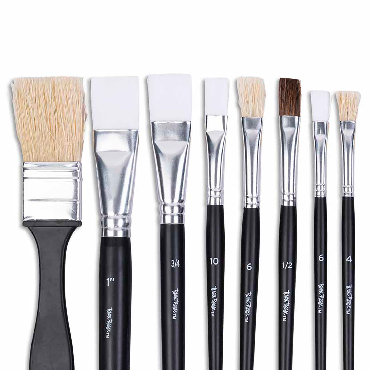 Brush Set Value Pack 25pc - assorted paint brushes with black handles and natural bristles