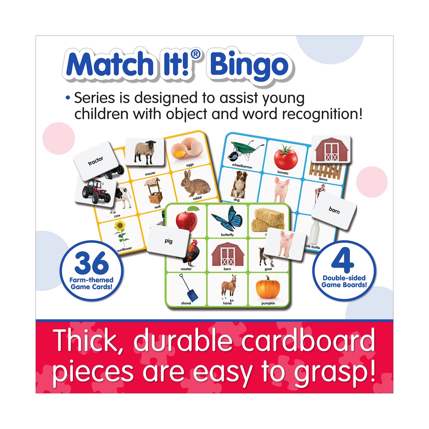 Match It! Farm Bingo Educational Board Game