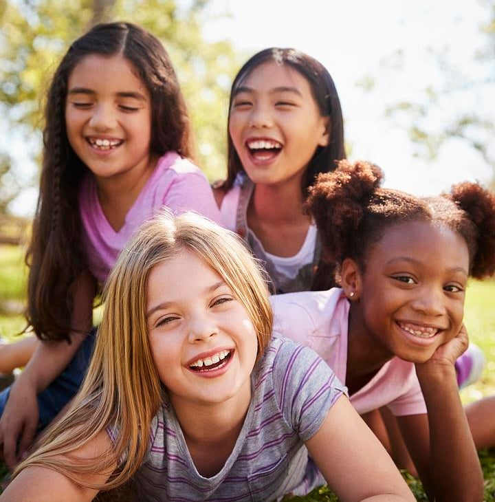 Girls laughing together