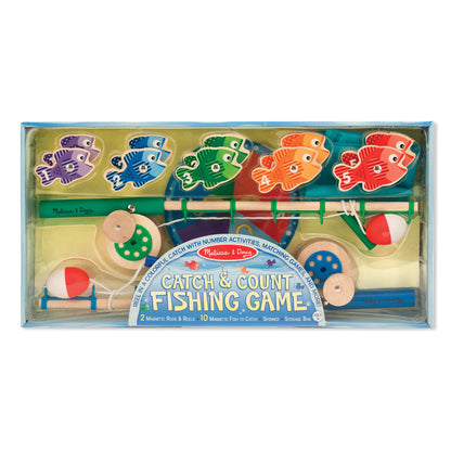 Melissa & Doug Catch & Count Fishing Game with colorful magnetic wooden fish and fishing rods
