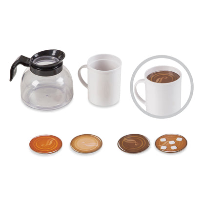 Star Diner Restaurant Play Set 41-piece with coffee carafe, mugs, and latte art coasters