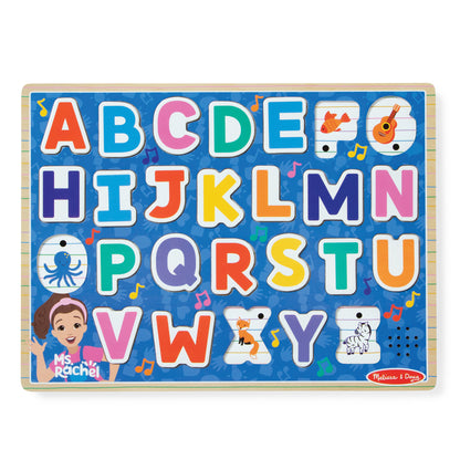 Melissa & Doug Ms. Rachel Wooden Phonics Alphabet Sound Puzzle with 26 colorful letter pieces and interactive sound b...