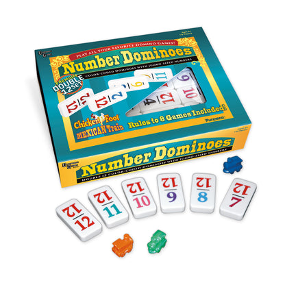 Number Dominoes Premium Double 12 Set with Color-Coded Tiles