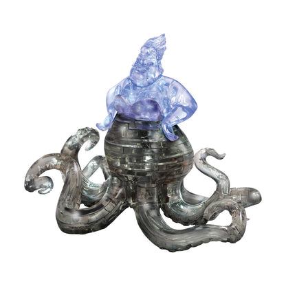 BePuzzled Disney Ursula 3D Crystal Puzzle featuring translucent blue upper body and black lower tentacles assembled on plain background