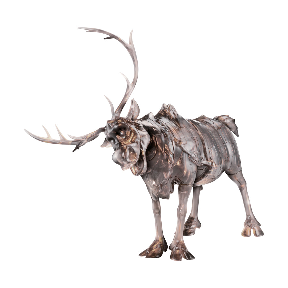 BePuzzled Disney Frozen II Sven 3D Crystal Puzzle assembled figure showing Sven the reindeer with antlers and decorative saddle on plain background
