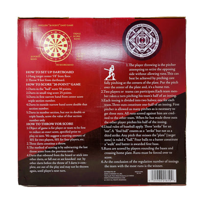 Classic Game Collection Dual-Sided Dart and Baseball Game Set