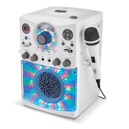 Singing Machine Portable Bluetooth Karaoke Machine with Wired Microphone and LED Disco Lights