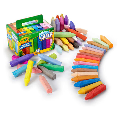 Crayola Washable Sidewalk Chalk 48-Count set with colorful chalk pieces and storage box