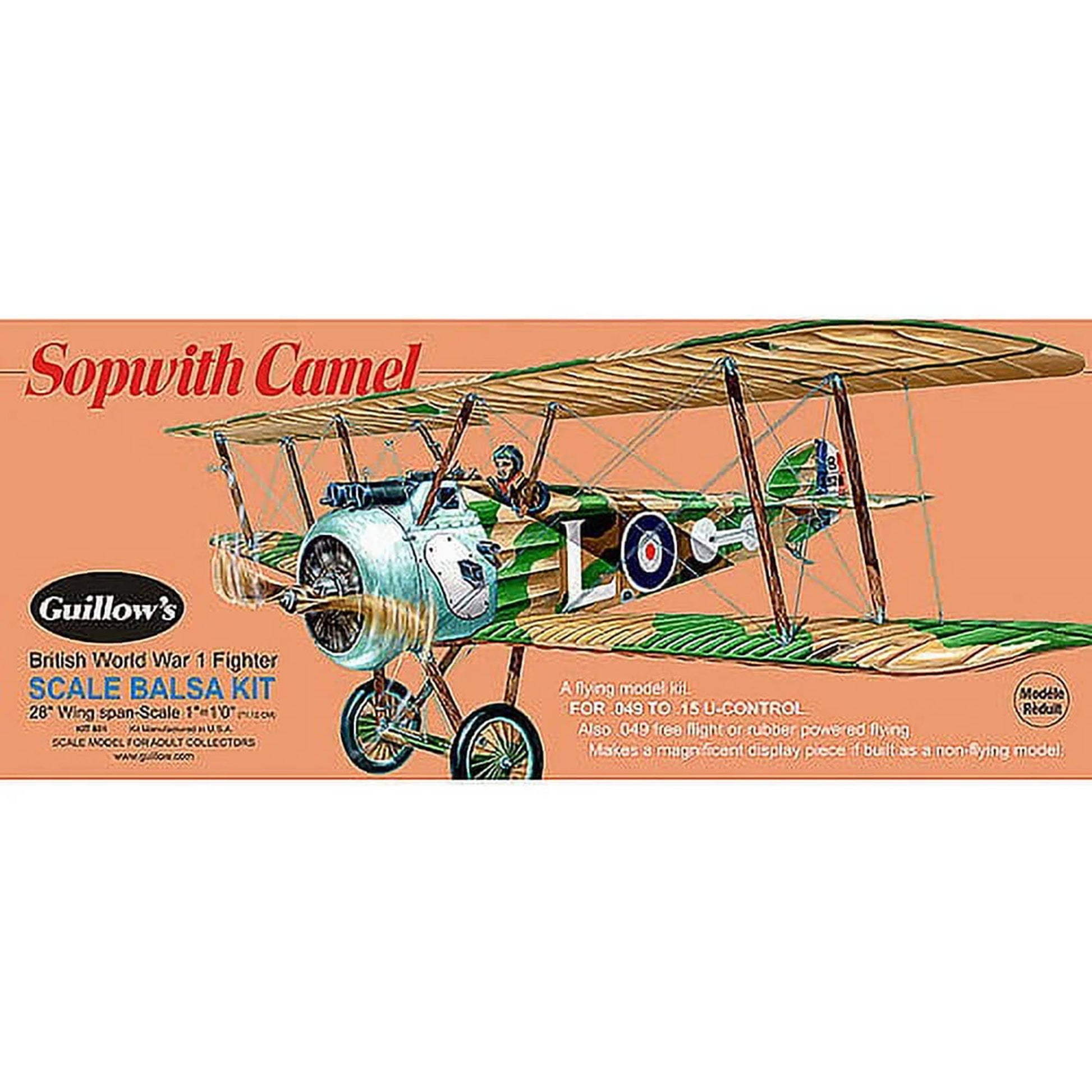 Guillow's Sopwith Camel 1/12 Scale Model Kit - Legendary WW1 Fighter