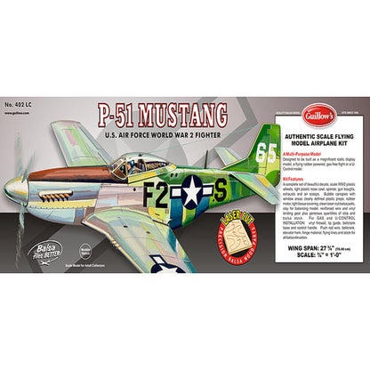 Guillow's P51 Mustang 1/16 Scale Balsa Model Airplane Kit