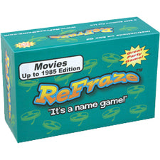 ReFraze 70s Country Edition board game box featuring teal background with yellow text and "It's a name game!" tagline