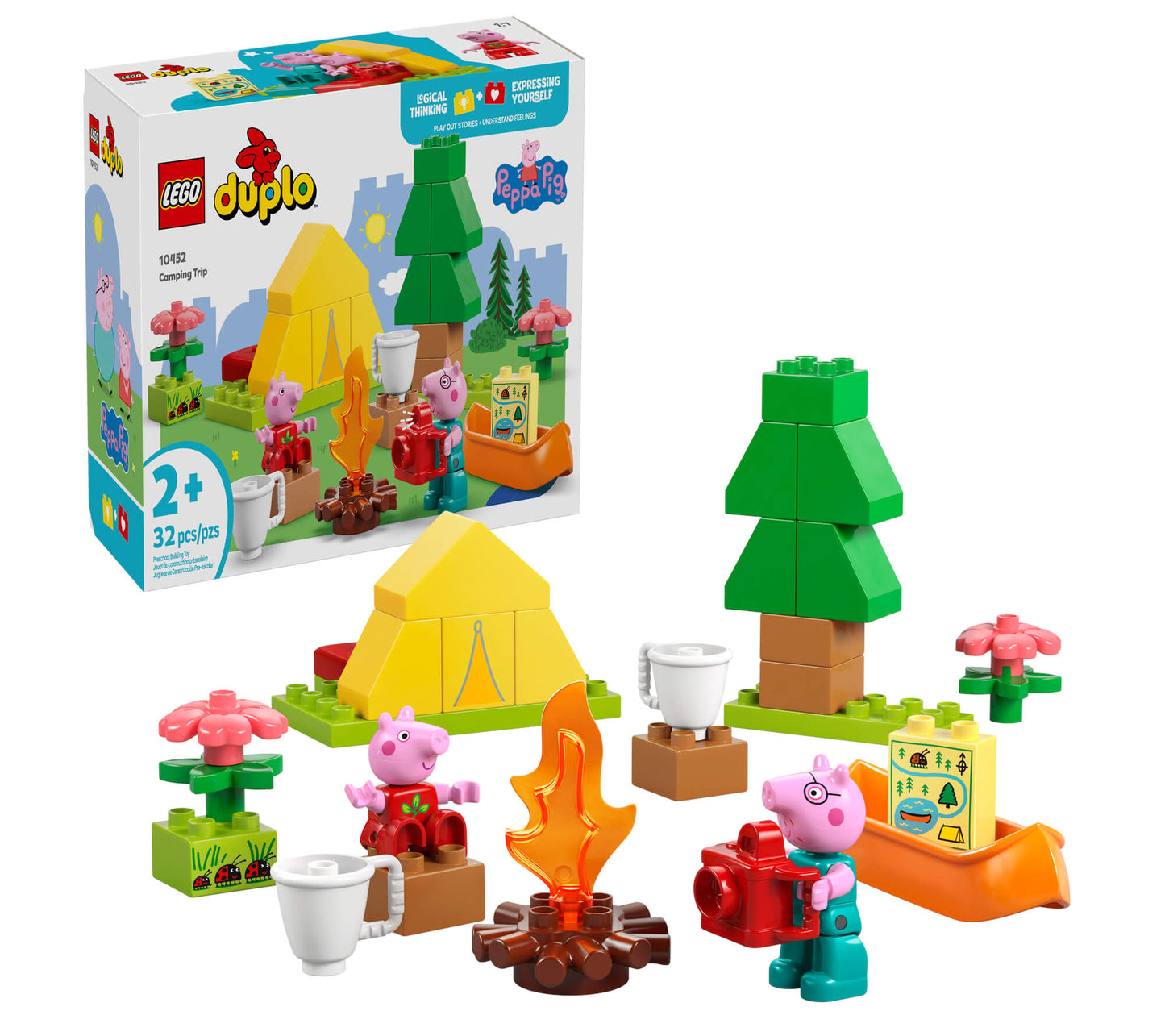 LEGO® DUPLO® Peppa Pig Camping Trip Building Playset with Canoe Toy 10452