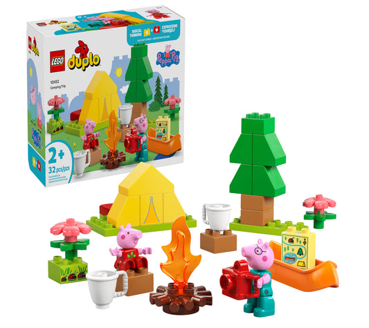LEGO® DUPLO® Peppa Pig Camping Trip Building Playset with Canoe Toy 10452