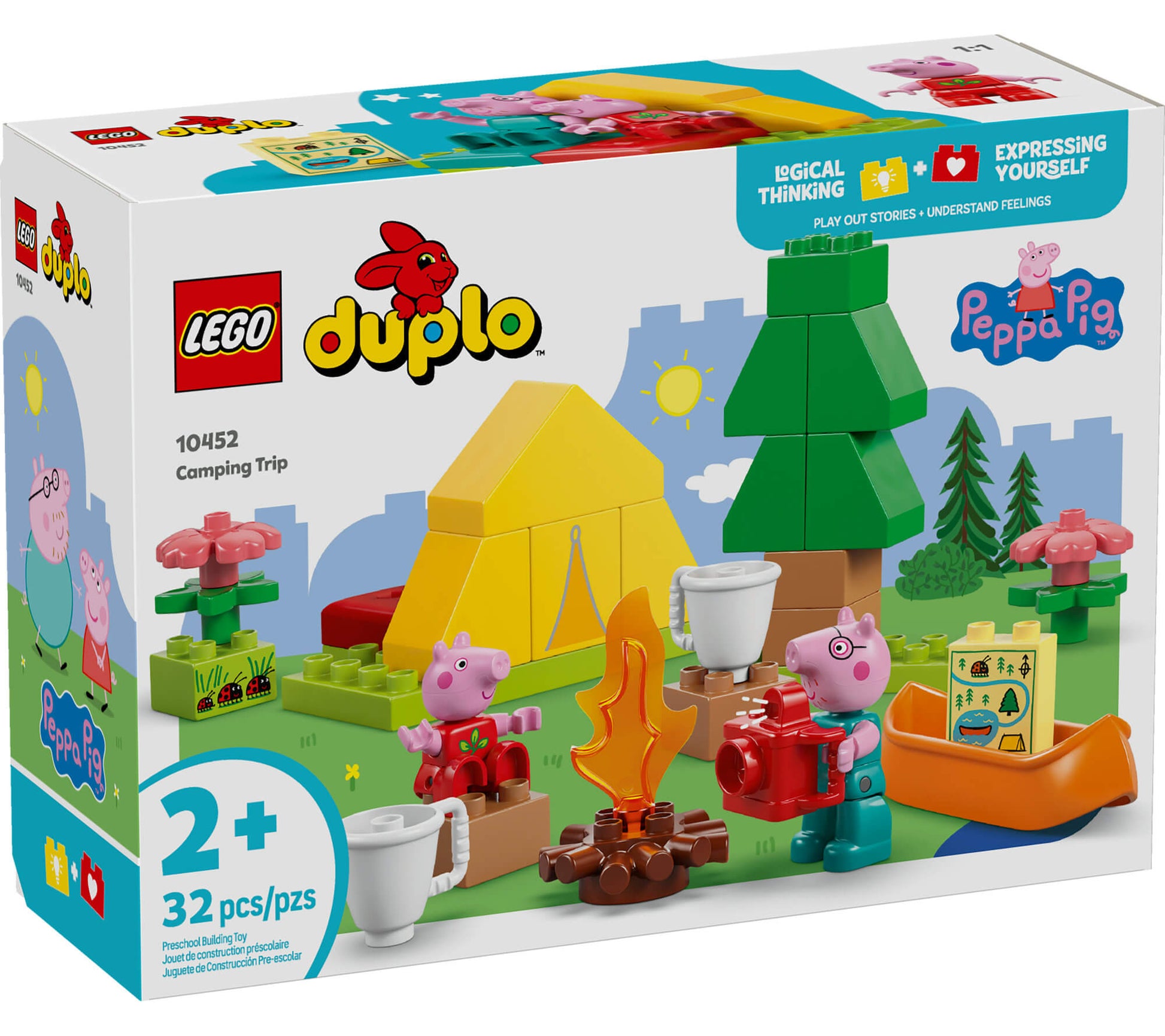 LEGO® DUPLO® Peppa Pig Camping Trip Building Playset with Canoe Toy 10452