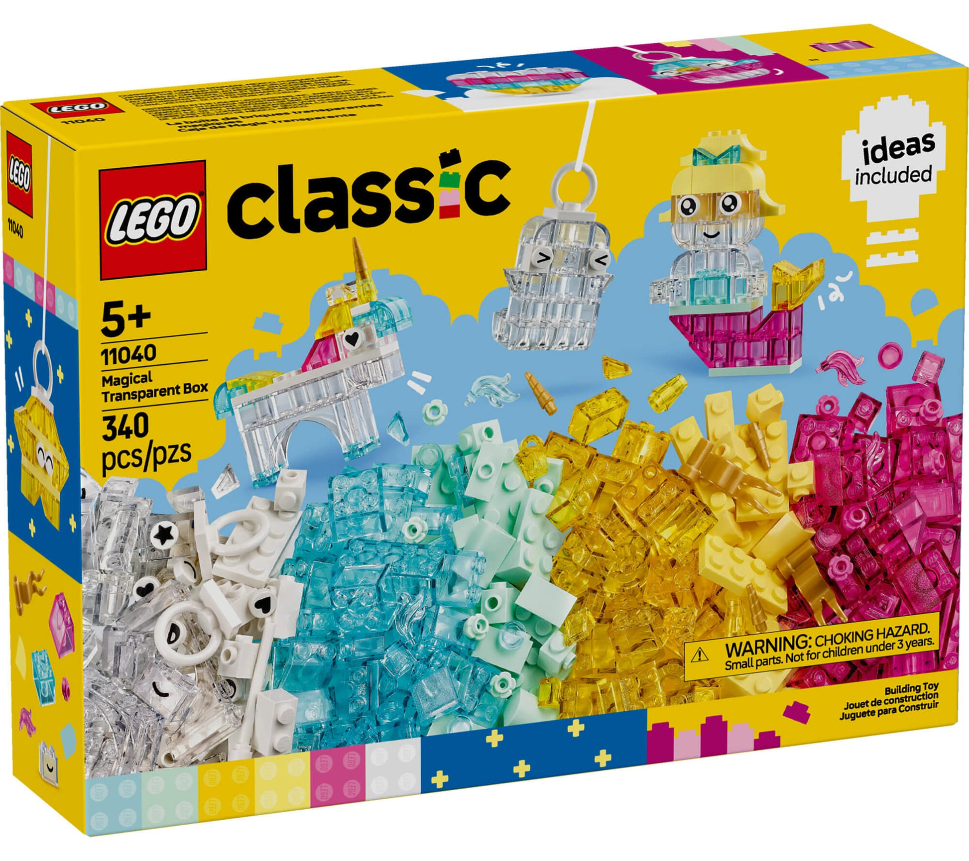 LEGO® Classic Magical Transparent Box, Colorful Building Bricks Toy 11040