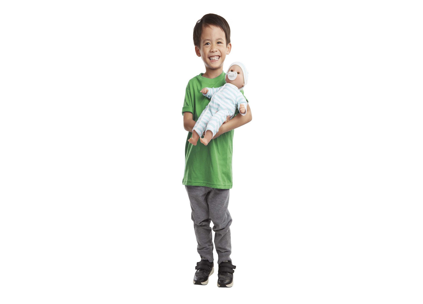 Melissa & Doug Mine to Love Luke & Lucy baby doll with striped outfit