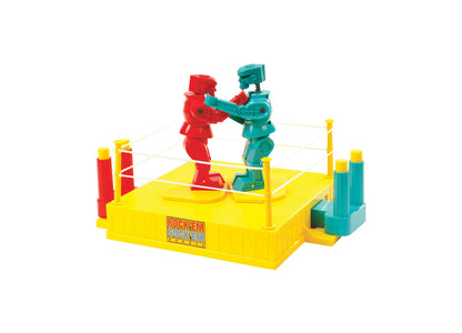 Rock 'Em Sock 'Em Robots Classic Boxing Match Game with red and teal robots fighting in yellow ring